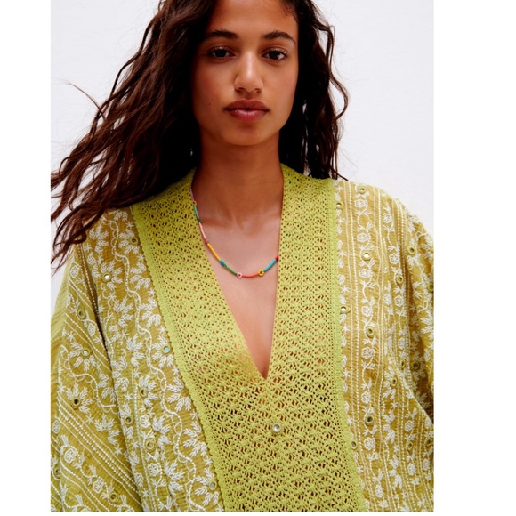 Zara Green Embroidered Tunic Dress NWT - Picture 5 of 13